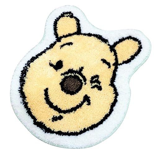 MORIPiLO くまのプーさん 玄関マット 室内用 小さめ 可愛い 約45cm (ディズニー ダイカットマット フェイス グリーン) Disney グッズ キャラクター まくらのモリシタ