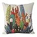 Gearsly Funda de Cojín Coloridas Plantas de Cactus Funda de Cojín Decorativa para Hombres/Mujeres Salón Dormitorio Sofá Silla Coche 18X18 Pulgadas/45X45CM