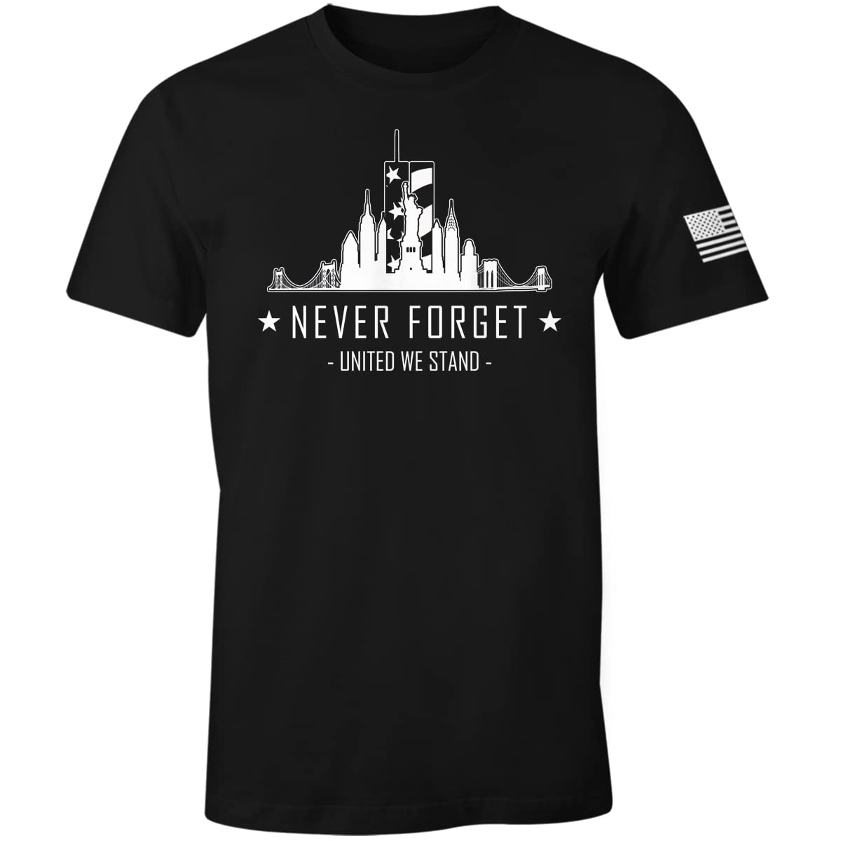 Fantastic TeesNever Forget 9 11 Memorial Mens Patriotic Shirt