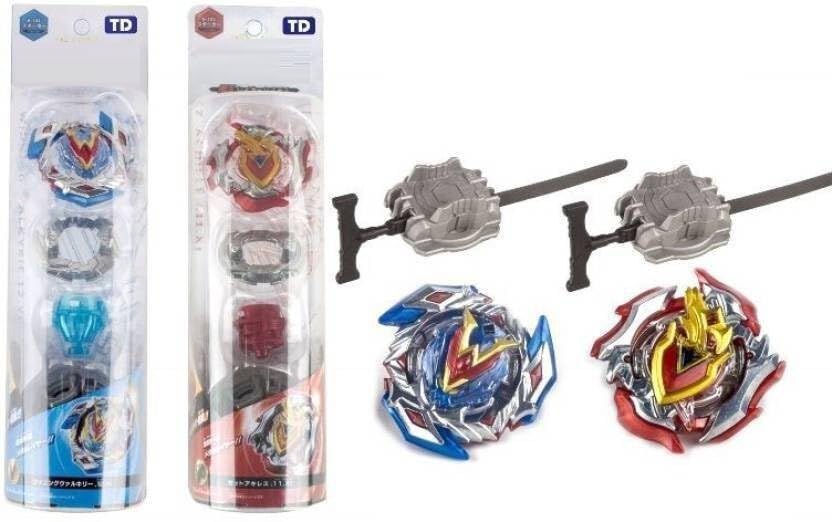 Image of Bestie toys Battle Beytop Combo Top B104 and B105 Attack and Balance Tye Right Spin top with Launcher (Valkrie+Z Archiles)