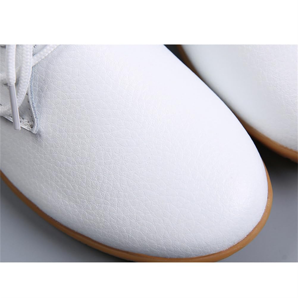 Zapatos Oxford De Cuña para Mujer De Cuero con Cordones para Oficina Trabajo Punta Lisa Informales De Negocios