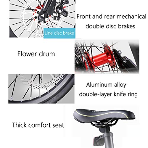 Volwassen vouwfiets, 7 versnellingen opvouwbare volwassen fiets, aluminium frame, 16 inch stads compacte fiets Urban… - Afbeelding 7