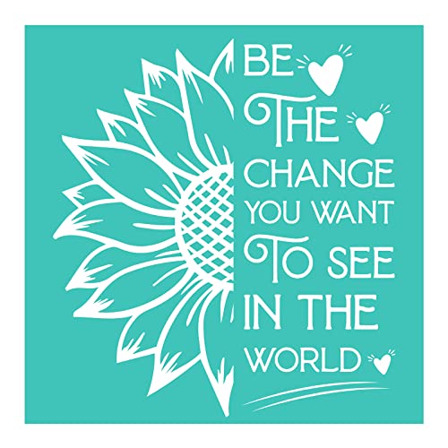 Briartw 10x10 Inch Silkscreen Stencil,Reusable Self-Adhesive Silk Screen Printing, Flower Sentiments for Home Decor/Printing On Wood/Fabric/Wall/Cup/Plate/Glass/Paper