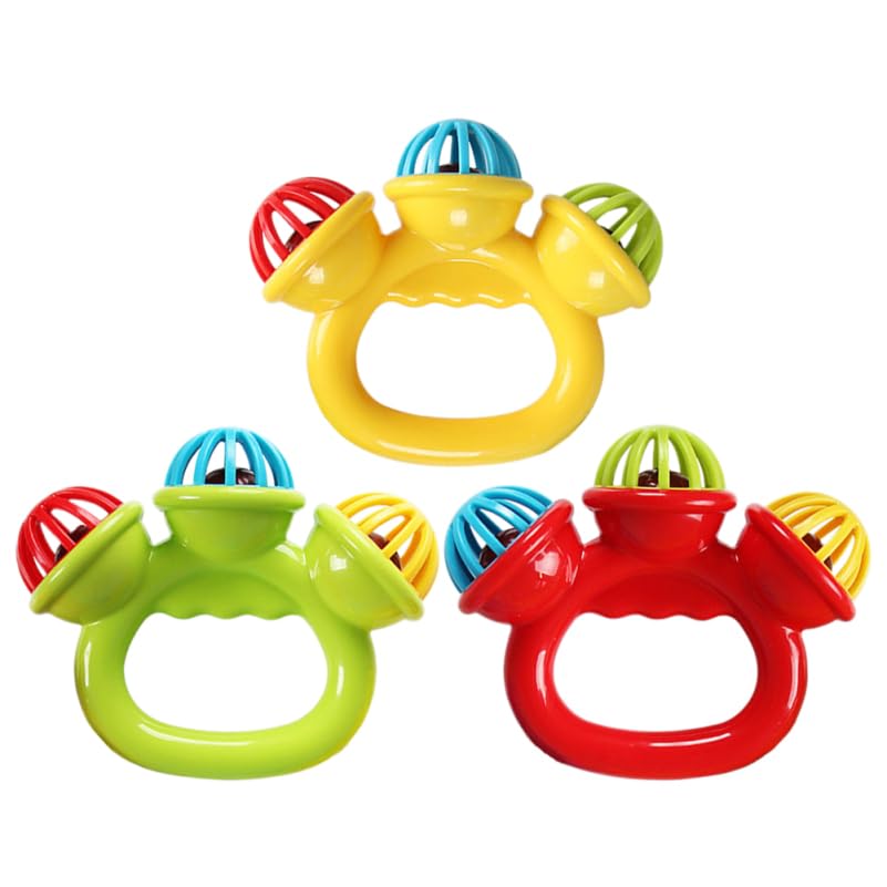 BESTonZON 6 Pcs Soothing Toys Jingle Bells Rattles Toys Shaking Bells Small Jingle Bell Music Instruments for Kids Percussion Instrument Sleigh Bells Small Hand Bell Plastic Toddler Appease