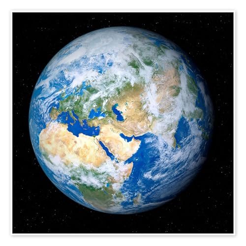 Erde aus dem Weltall Poster von Detlev van Ravenswaay 30 x 30 cm Blau Wandbilder Wanddeko