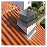 LINGDSWULING Tapa Obturador Lluvia para Mayor Protección Y Flujo Aire Tapón Chimenea Aleación Aluminio Cubierta Chimenea Al Aire Libre Tapa Ventilación Techo(15.75x15.75in/40x40cm)