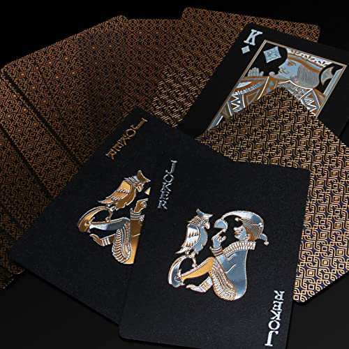 2 Decks Of Playing Cards, Integear Gold 3D Embossed Patterned Poker Cards Plastic Pet Waterproof Playing Cards Luxury Magic Trick Game Tool Gift Reusable Party Decoration #TOP4
