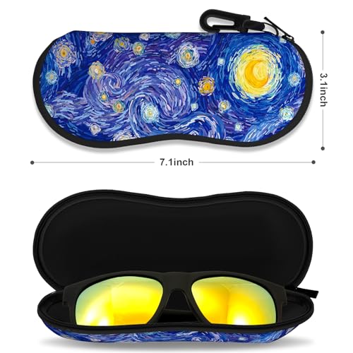Image of Sunglasses Soft Case, Ultra Light Portable Neoprene Zipper Glasses Case for Men Women