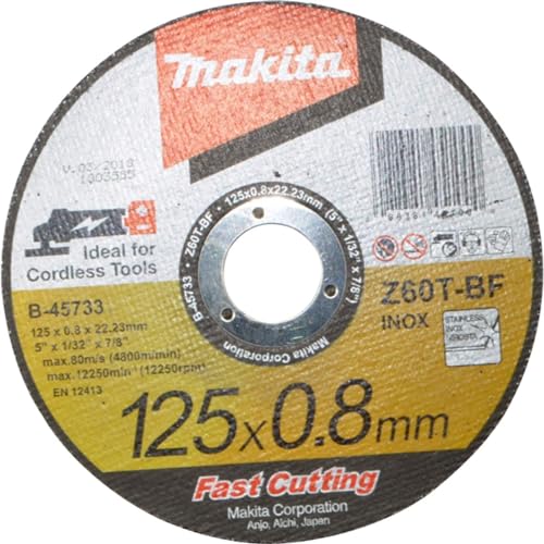 DISQUE À TRONÇONNER MÉTAL ET INOX MAKITA À MOYEU PLAT Ø 125 MM - B-45733