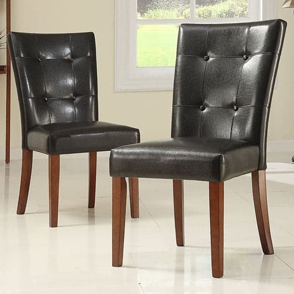 Inspire Q 18 in. Dark Brown PU Side Chairs (Set of 2)