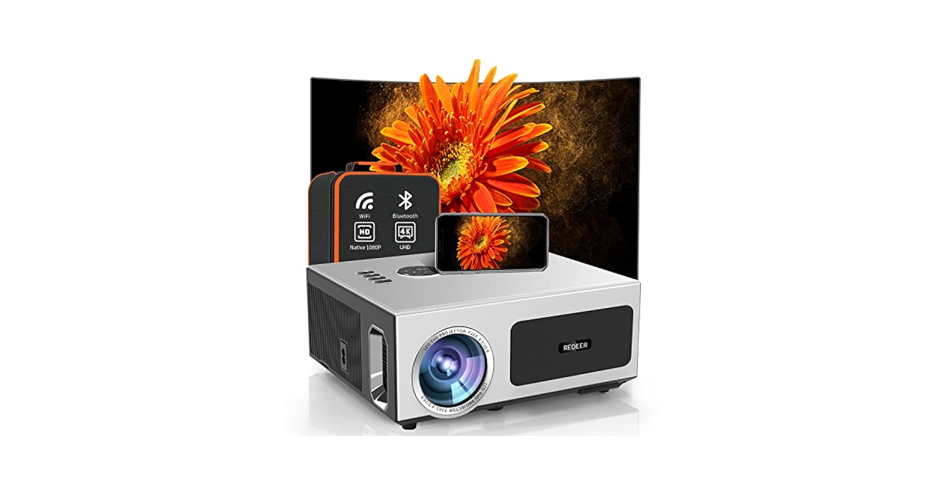 Amazon.com: 4K Projector,1800 ANSI Home Movie Projector 4K