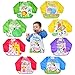 Cozywind 8pcs Baberos Impermeables EVA con Mangas para Bebé, Niños/Niñas de 2 a 5 Años Edades,Multicolores