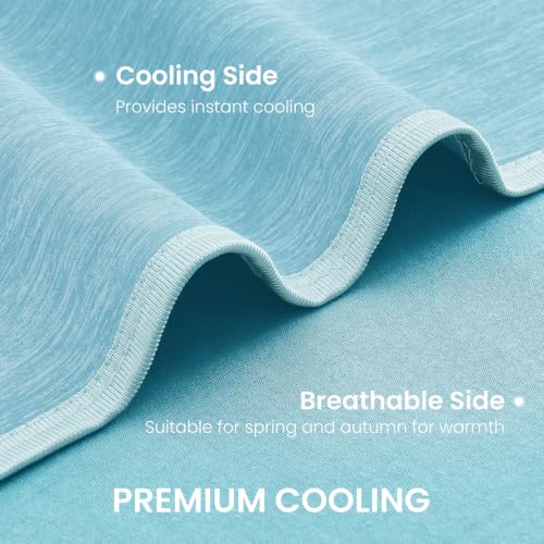 Image of Topcee Cooling Blanket (90 inchx90 inchQueen Size) for Night Sweats Absorbs Heat to Keep Adults Cool on Warm Nights, Q-Max 0.5 Cooling Blankets for Hot Sleepers, Ultra-Cool Lightweight Blanket for Bed