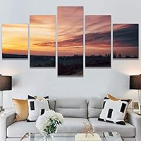 SIGNWIN 5 Panel Canvas Wall Art Landscape Mountain for Home Decorations Ready to Hang - 60