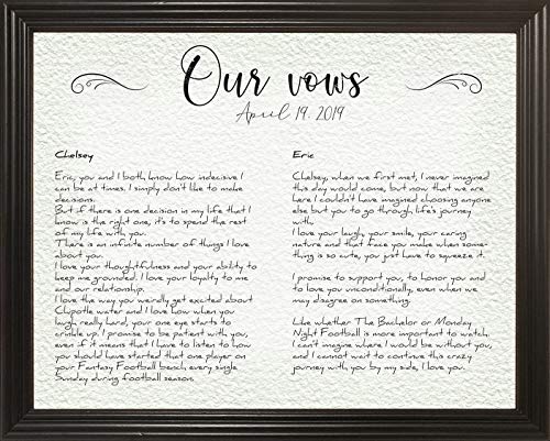 Product Image of the Frame Your Wedding Vows, Our Vows, Gift For Newly Weds, Gift For Husband, Gift For Wife, Wedding Anniversary Gift Idea, 11x14 Framed Picture