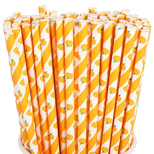 Pitillos de Papel Desechables 200 unidades Naranja Blanco miniatura 1