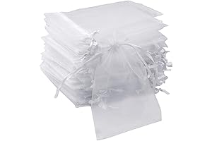 50 Pieces Premium Satin Jewelry Drawstring Organza Bags