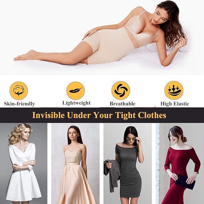 BABO & BabyShapewear Shorts Tummy Control Shapewear Invisible Shaping Shorts High Waisted Body Shaper(Fits Waist : 30 to 39 Inch)(Skin) - Image 5 thumbnail