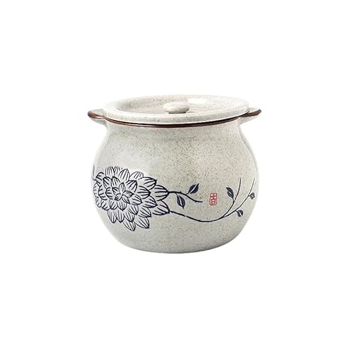 Tloszu 陶器調味料缶シリーズ 和風スタイル 高温焼成 下絵付手描き スプーン位置設計・防塵蓋付き 環境に優れ耐久性