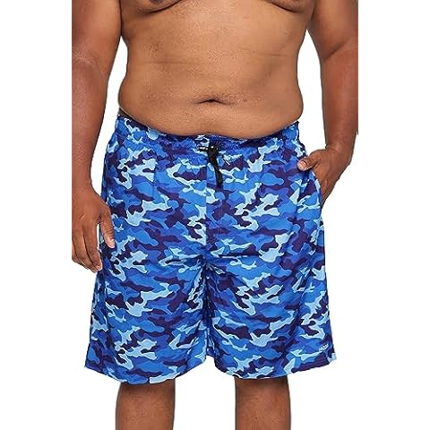 HOdo Mens Big and Tall Swim Trunks Blue Camo 4XL Cover
