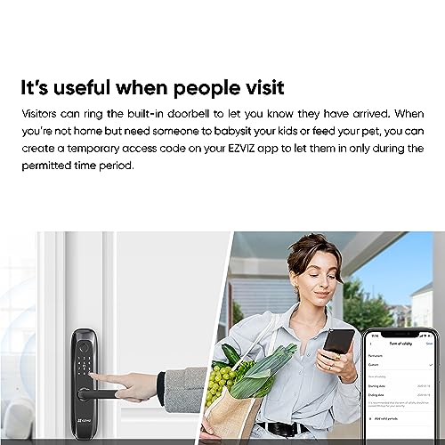 EZVIZ-L2S-Smart-Fingerprint-Lock-Keyless-Lock-with-Four-Unlock-Methods-Real-Time-Mobile-Alerts-Built-in-Electronic-Doorbell-Anti-Tamper-Alarm-Low-Battery-Warning-Easy-User-Management