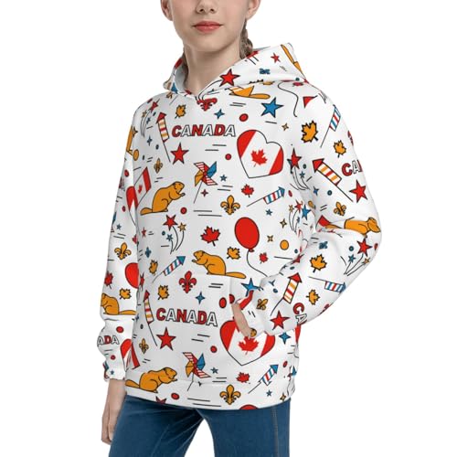 Canada Day Kid Hoodies Boys Sweatshirts Girls Pullover with Pocket2