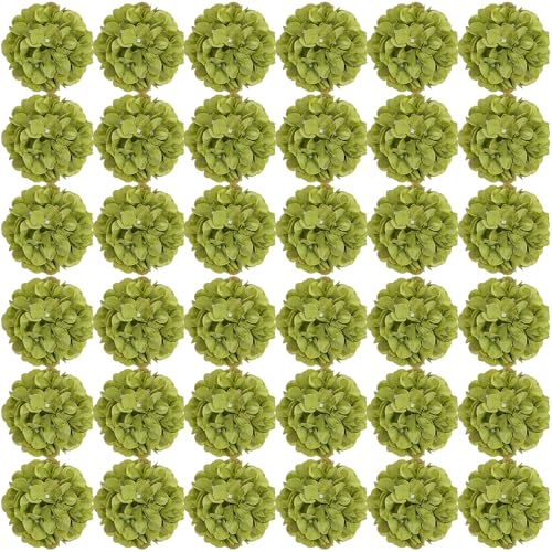 Nagobi Green Hydrangea Artificial Flowers Bulk with Stems 64 Pcs
