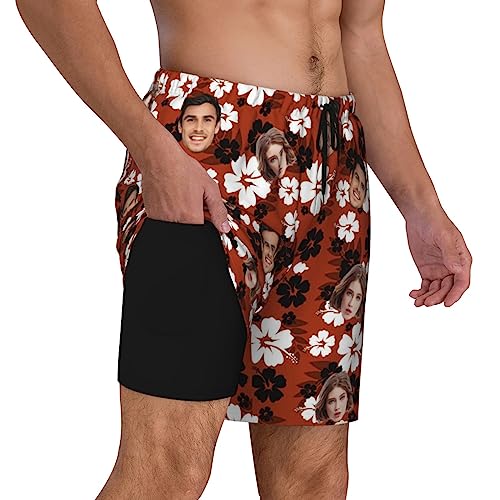 Custom Men Swim Trunks with Face Personalized Hawaiian Photo Shorts Customized Novelty Summer Board Short3
