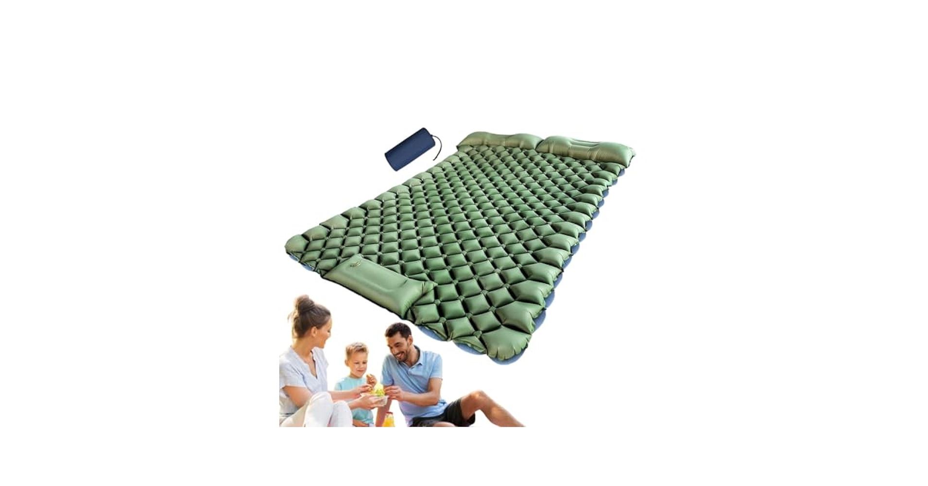 Satisure Materasso Ad Aria Da Campeggio - 196x69x9 Cm, Ultraleggero, Impermeabile, Con Pompa A Pedale Integrata