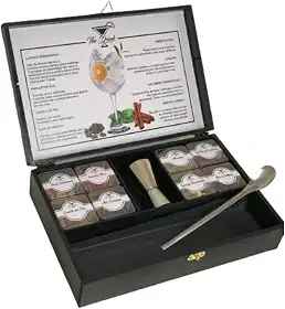 Kit 08 Especiarias Box Gin Tônica + Dosador Duplo Inox