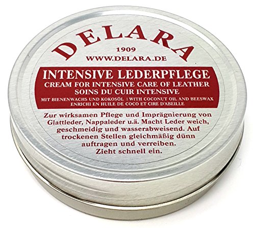 DELARA Intensive Lederpflege, farblos, 100 ml - Imprägniert und schützt Leder sehr wirksam. Neue Rezeptur mit hochwertigem Kokosöl und Bienenwachs - Made in Germany – Bild 4