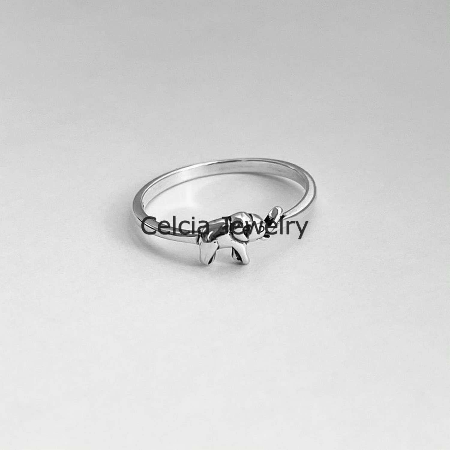 Anillo de elefante pequeño de plata de ley 925 real, anillo de buena suerte, anillo animal, anillo bohemio bohemio, joyería atractiva, anillo minimalista, anillo del día de la madre