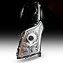 AKKON - For 2010-15 Cadillac SRX HID Daytime Running Lamp Strip Driver Side Projector Headlights Chrome Housing Clear Lens