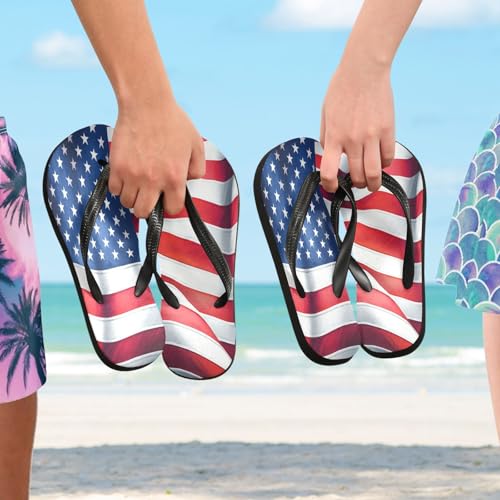 STAYTOP American Flag Flip Flops Sandals of Men's & Women's,Sandals Beach Slippers Shower Slides4