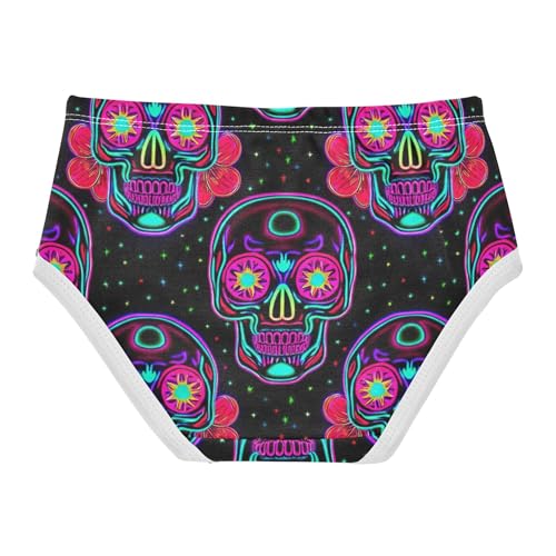 Colorful Skulls Flowers Cute Panties Girl Toddler Underwear Floral Cotton Designer Undies Kids Briefs 2t2