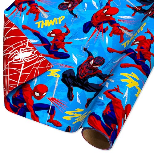 American Greetings 40 sq. ft. Reversible Spiderman Wrapping Paper for All Occasions (1 Roll 30 in. x 192 in.)