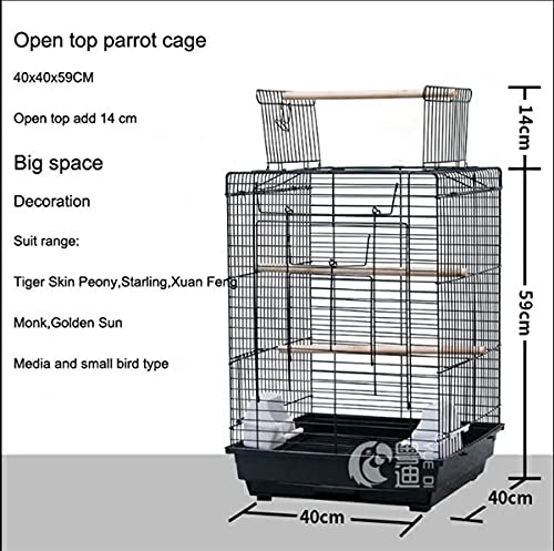 Bird-cage-for-BudgiesParrotsLove-BirdsCocktailsConureswith-2-Cups-3-Perch-Stick-L-40CMB-40CMH-53CM-Lovely-PETS-Kingdom-Colors-May-Vary-Toys-not-Included