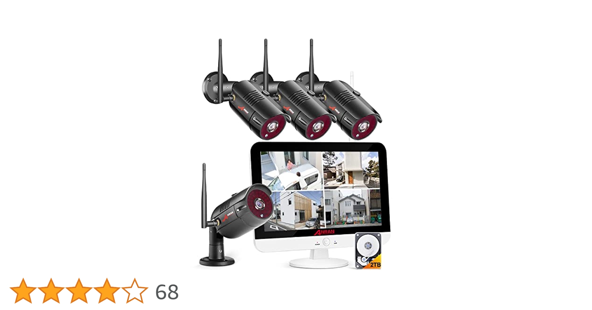 anran 防犯カメラ 4台 ar-36wb-wifi ワイヤレス anran 防犯カメラ 4台 ar-36wb-wifi ワイヤレス ANRAN Official