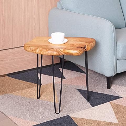 NXN-HOME Natural Edge Side Table, Live Edge End Table with 3 Hairpin Legs, Nightstand Plant Stand for Bedroom and Living Room(19" L x 16" W x 20" H) Cover