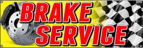 72" BRAKE SERVICE Banner Vinyl Sign Car Auto Repair Disc (24" x 72")