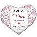 Linformal Cojín Relleno en Forma de corazón Feliz día idela para Enamorados , Parejas y Regalo Original 32x28cm