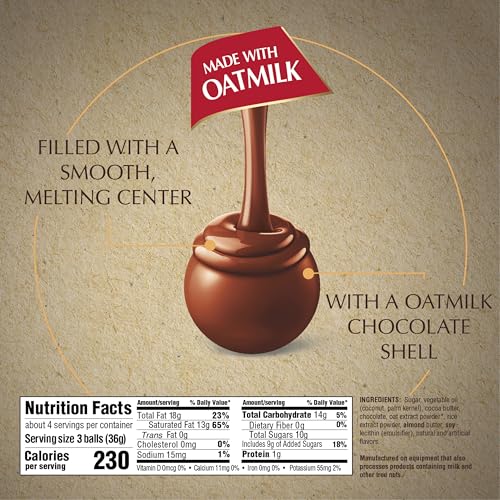 image for Lindt LINDOR OatMilk Chocolate Candy Truffles, Non-Dairy Chocolate Tru
