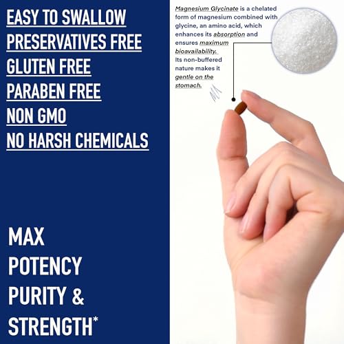 Image of BioClinical Magnesium Glycinate Supplement 2000mg 120 Veg Tablets -High Absorption Chelated Magnesium Supplement Supports in Muscle Recovery, Sleep & Nerve Health for Men & Women -Zero Preservatives