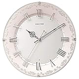 リズム(RHYTHM) 掛け時計 電波時計 アナログ 連続秒針 インテリア 装飾ガラス 洋風 時計 ピンク Φ33x4.9cm 8MY538SR13