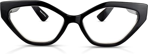 Miniatura 1 de Gafas de lectura geométricas negras con diseño de ojo de gato para mujer para lucir elegante con alta visión, cómodas para todas las formas de cara,