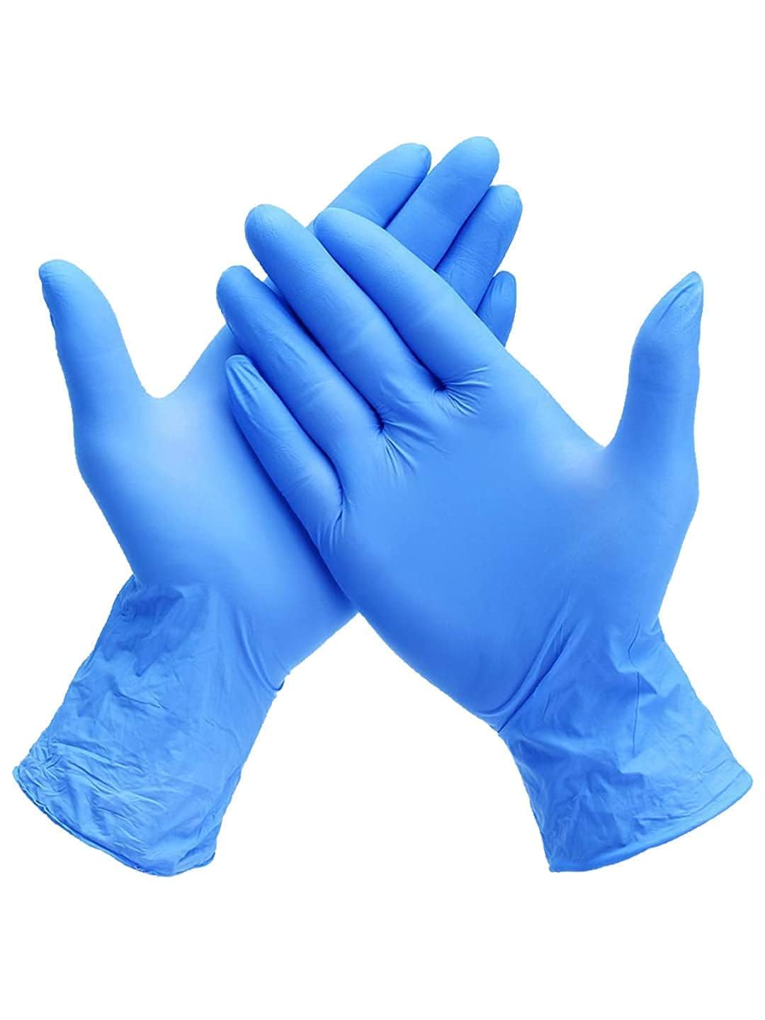 Nitrile Blue Disposable Gloves, Powder-free, Size Small,100 Count