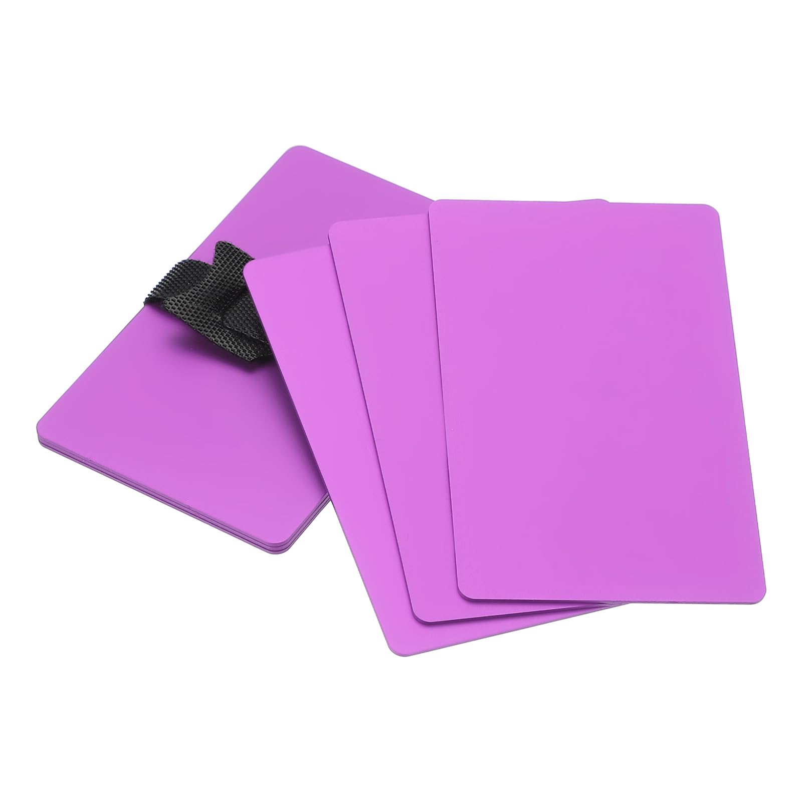 PATIKIL Metal Business Card 1mm Thick 3.4x2.1 Inch, 6 Pcs Anodized Aluminum Blank Laser Engraving Cards with Cable Ties for Multipurpose House Office Custom Gift DIY, Purple