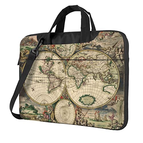 Bolso Vintage para Laptop con mapa mundial impreso