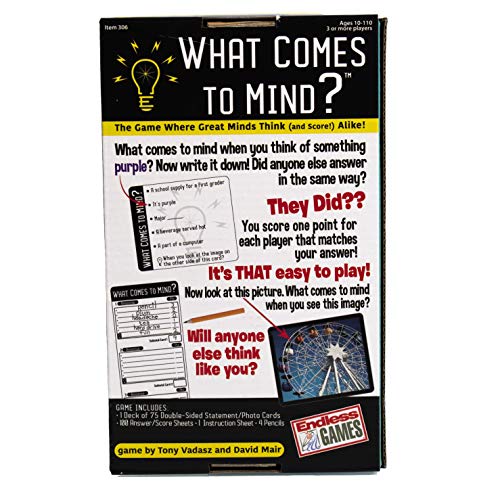 What Comes to Mind? - Matching Card Game - 2018 Edition