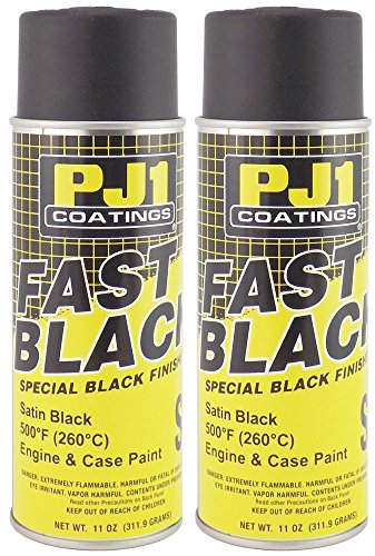 PJ1 16-SAT-2PK Satin Black Engine Spray Paint, 22 oz, 2 Pack